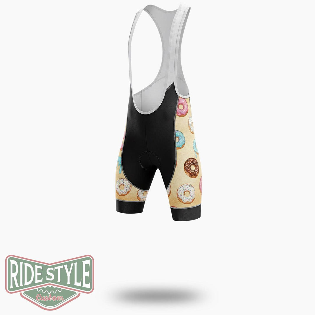 3D Donuts Ice Cream Full Print Cycling Jersey Kit - Bib Shorts-White