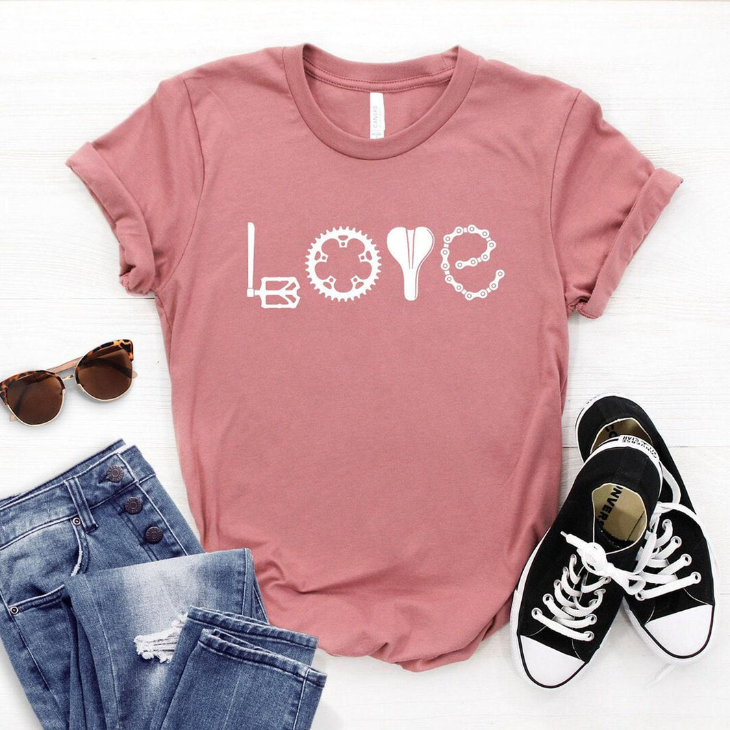Love Biking Shirt, Cycologist Shirt, LOVE By Bicycle Parts T-Shirt