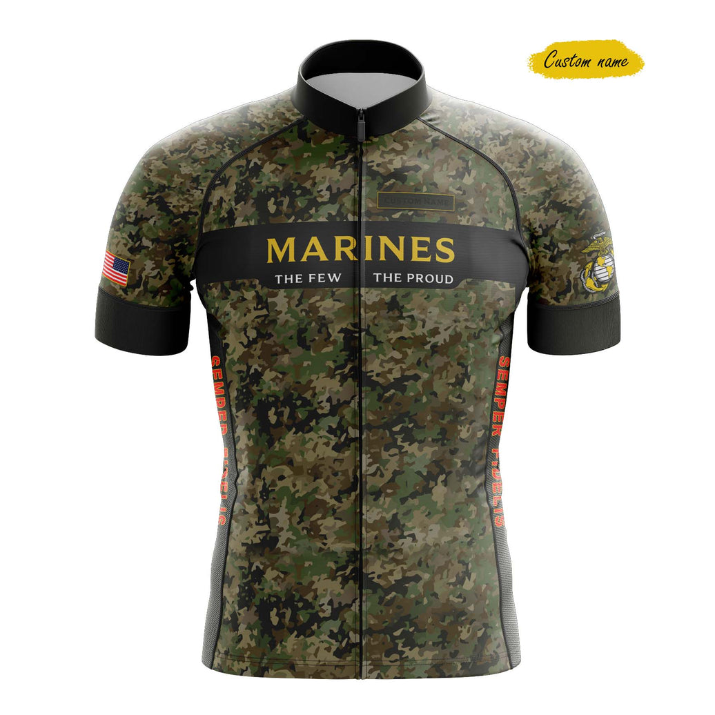 USMC Camo Cycling Kit, Marines The Few The Proud Camouflage Personalized Name Cycling Set