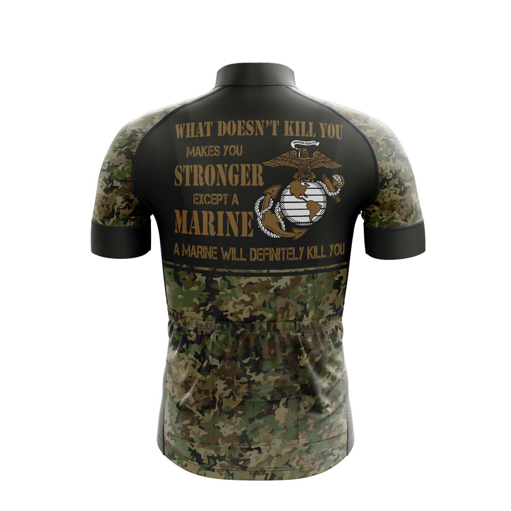Marine Corps Camouflage Cycling Kit, Marine Will Definitely Kil You Camo Jersey or Bibs Short