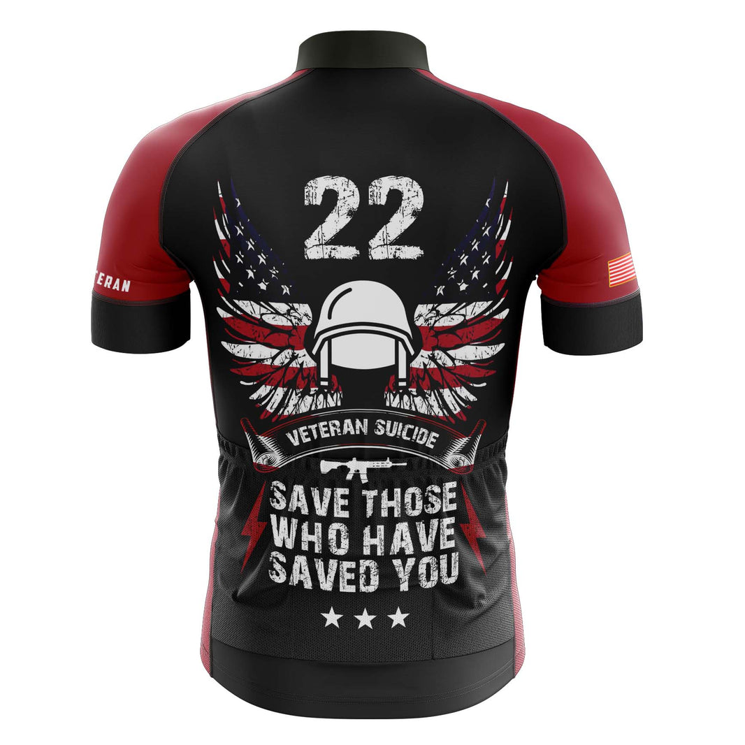 22 A Day Veteran Suicide Awareness, Save Those Who Have Saved You Cycling Jersey