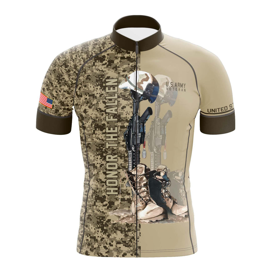 Honor The Fallen US Army Custom Name Camouflage Cycling Jersey
