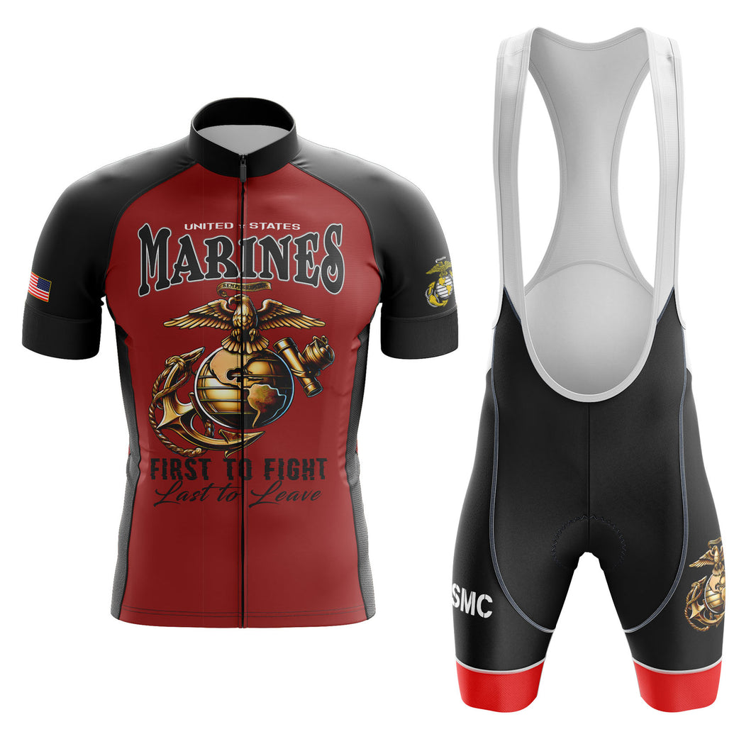 USMC First To Fight Cycling Jersey, Red Cycling Jersey Kit
