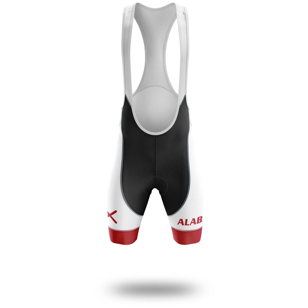 Alabama Cycling Jersey, Alabama State Flag Cycling Set - Bib Shorts-White