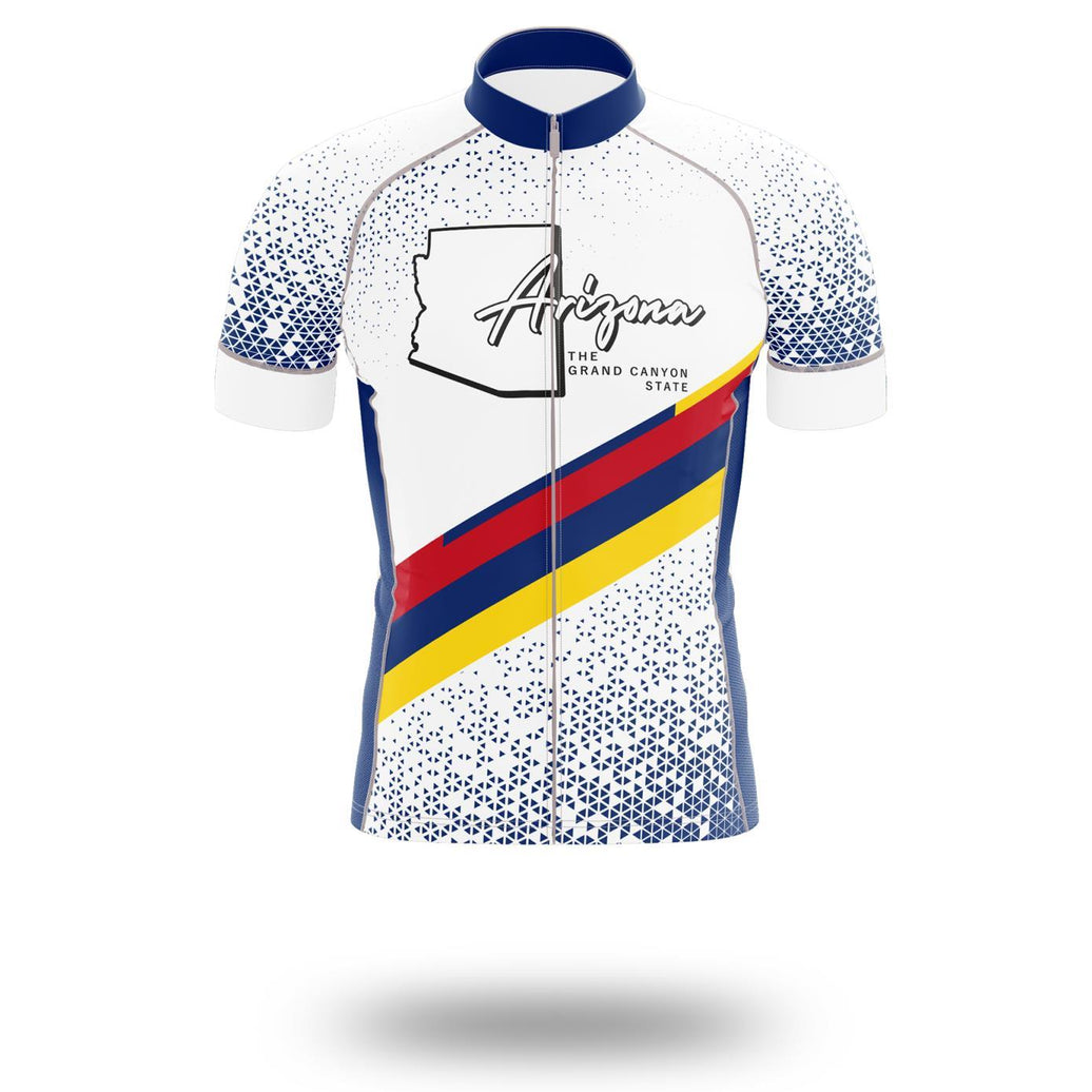 Arizona Cycling Jersey, Arizona Map Cycling Jersey or Bib Short - Short Sleeve Cycling Jersey-White