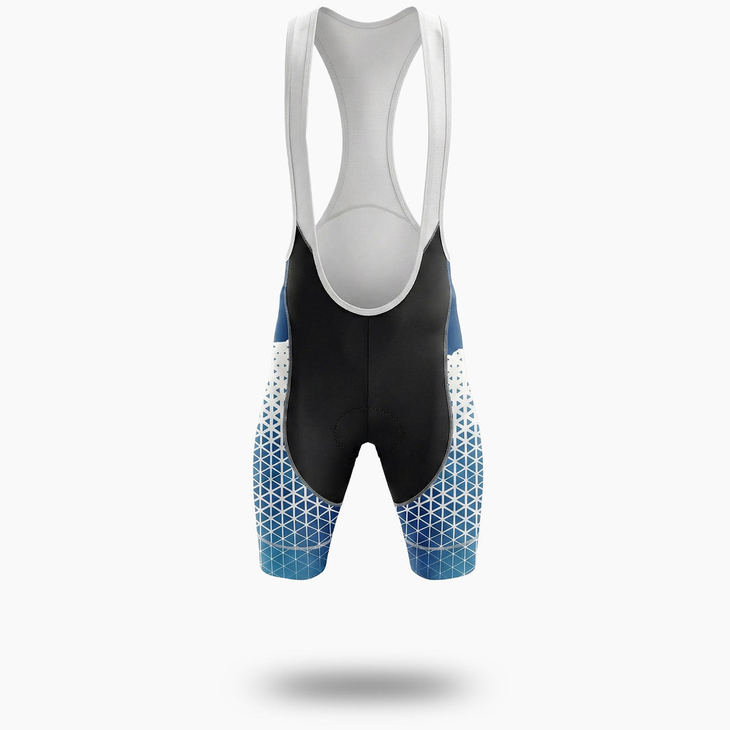 Blue Colorado Cycling Jersey, Halftone Men's Bike Jersey - Bib Shorts-White