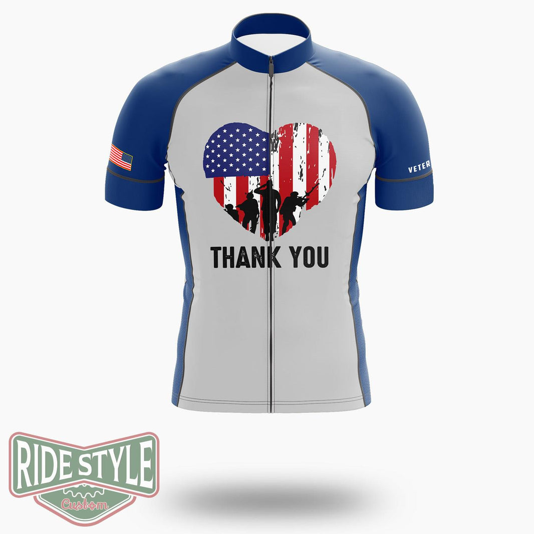 Cool Usa Flag Heart American Patriotic Armed Forces Memorial Day Cycling Jersey Kit - Short Sleeve Cycling Jersey-White