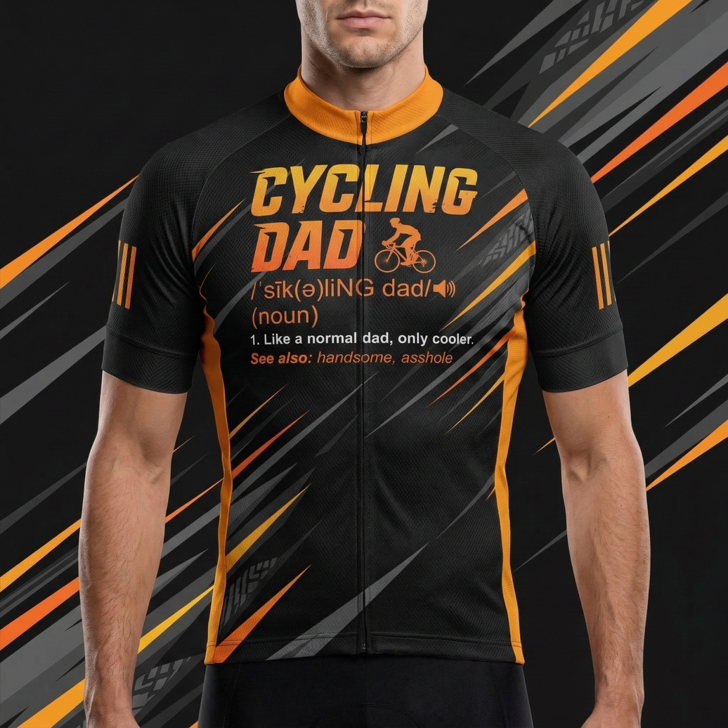 Cycling Dad Like A Normal Dad, Only Colder, Funny Men's Bike Cycling Jersey - Men's Short Sleeve Jersey - S