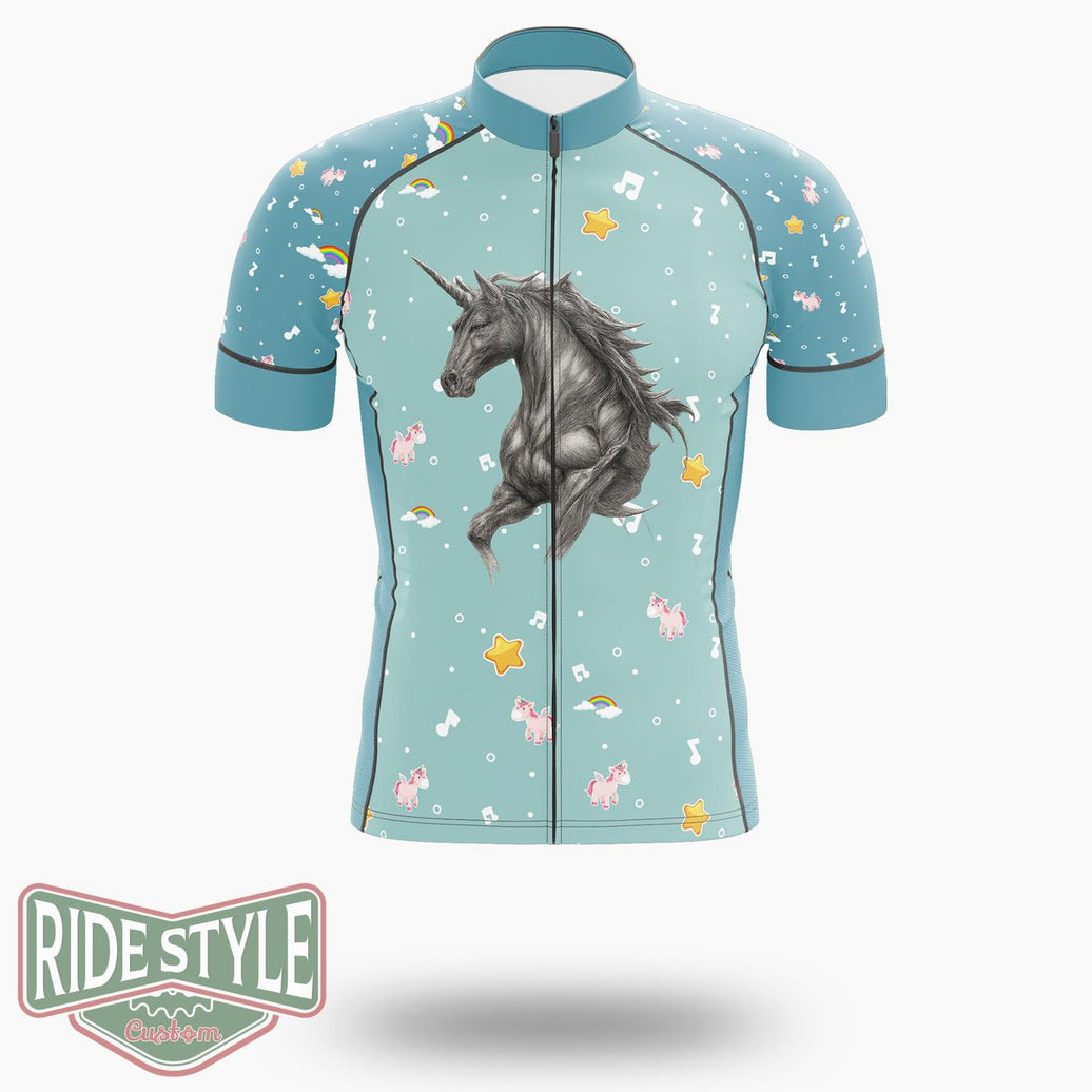 Dark Unicorn Cycling Jersey Kit, Bicycle Clothing - Short Sleeve Cycling Jersey-White