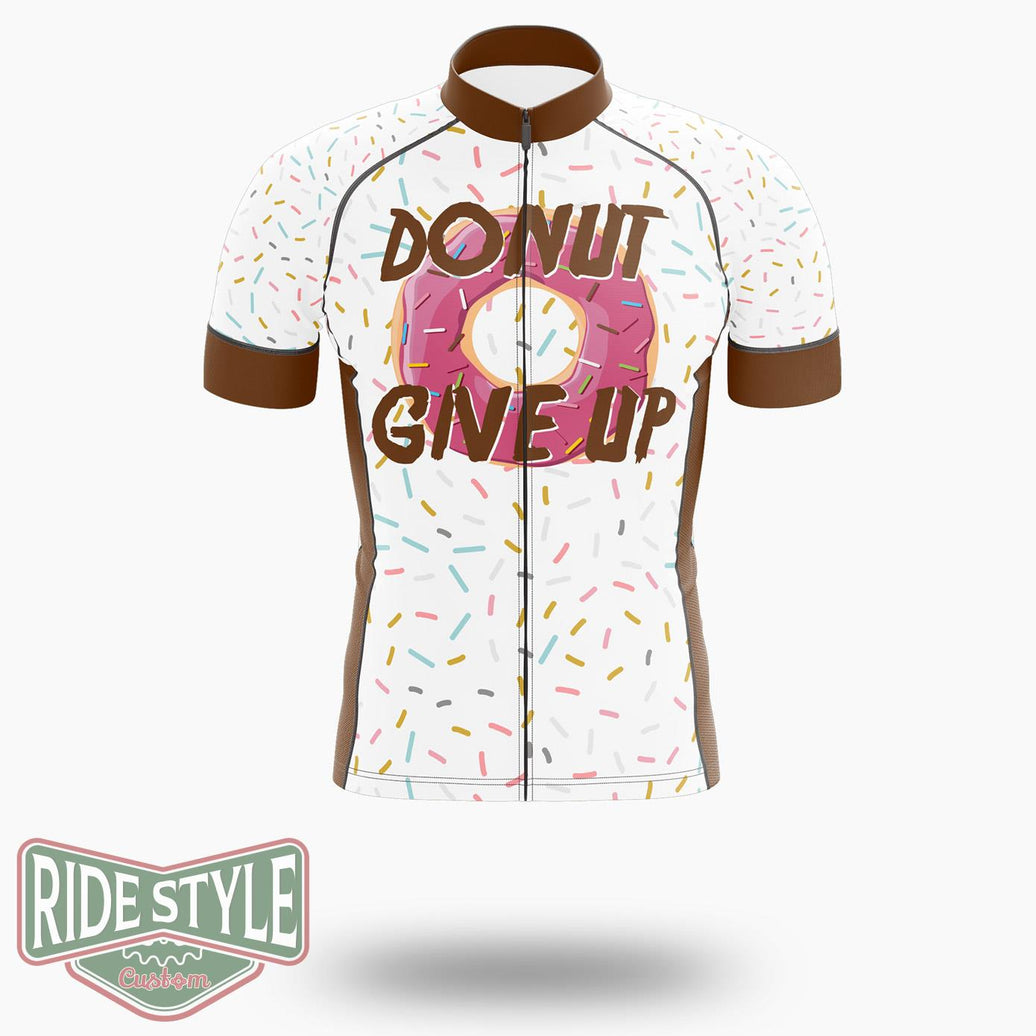 Donut Give Up Cycling Jersey Kit, Bicycle Clothing Summer New - Short Sleeve Cycling Jersey-White