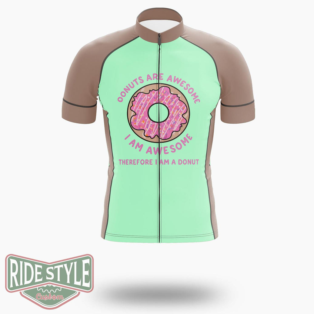Donuts Are Awesome, I Am Awesome, Therefore I Am A Donut Cycling Jersey Kit, Bicycle Clothing Summer New - Short Sleeve Cycling Jersey-White