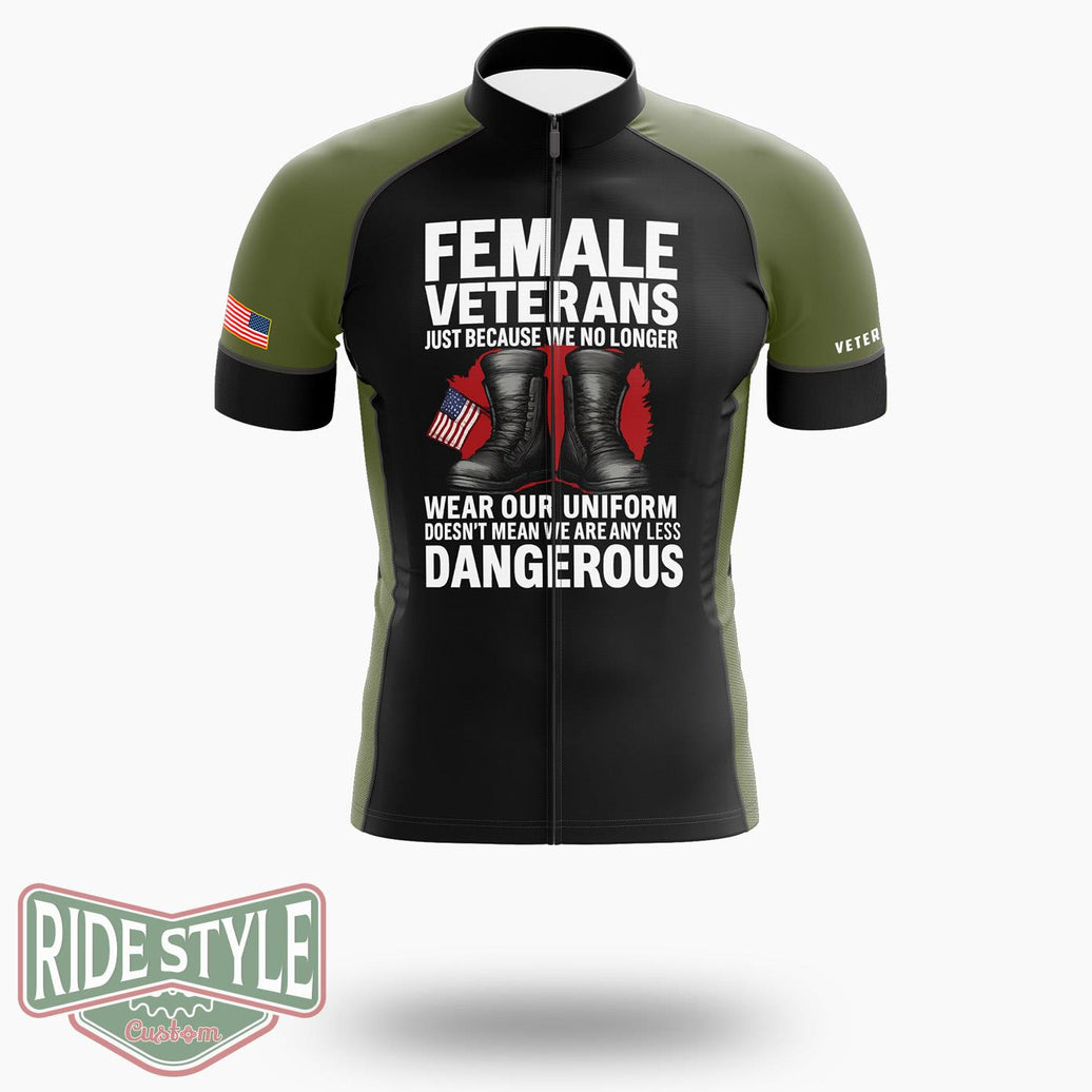 Female Veterans Shirt, Veteran Day Gift Shirt, Gift For Veteran Mom Shirt - Short Sleeve Cycling Jersey-White