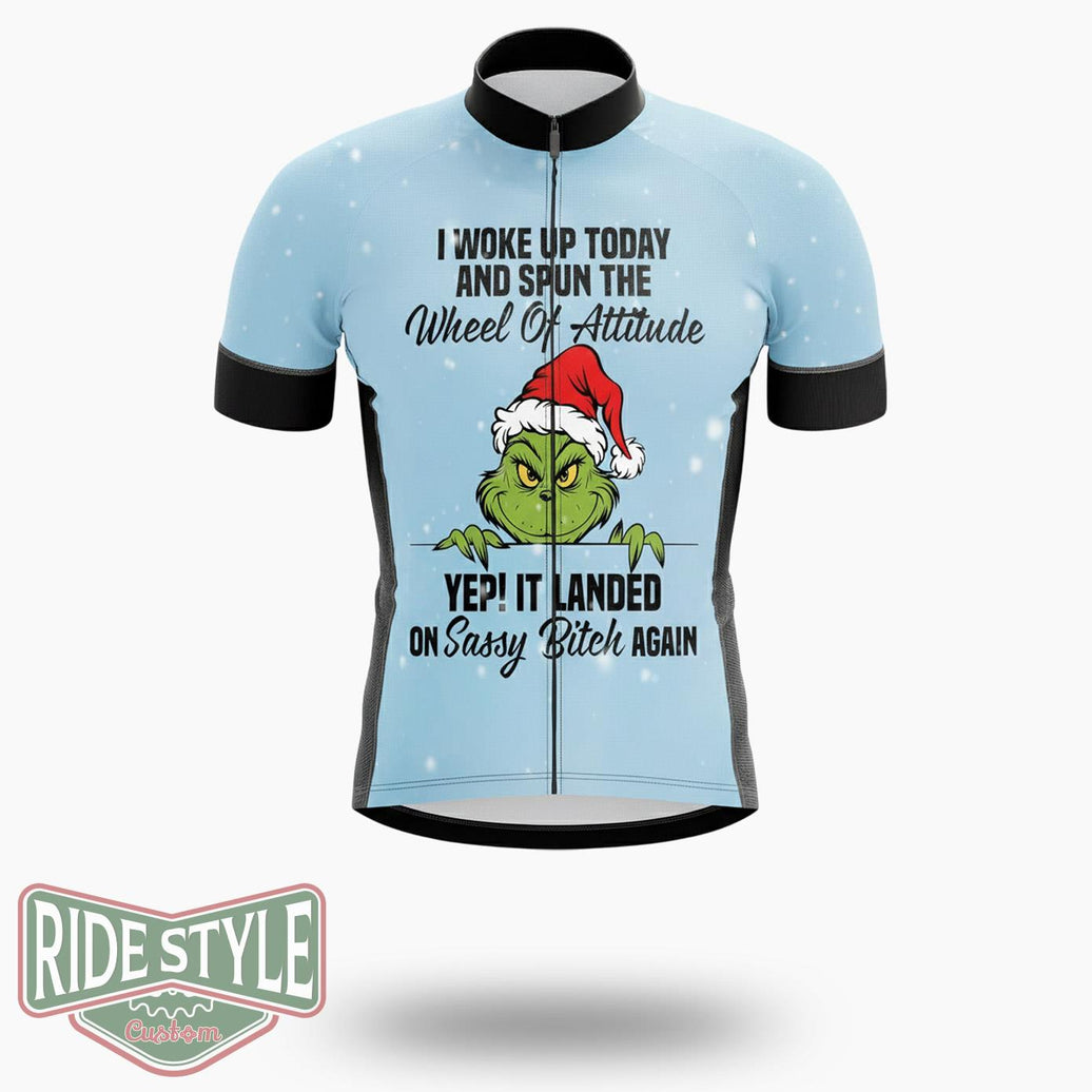 Grinch I Woke Up Today And Spun The Yep Cycling Jersey Kit - Short Sleeve Cycling Jersey-White