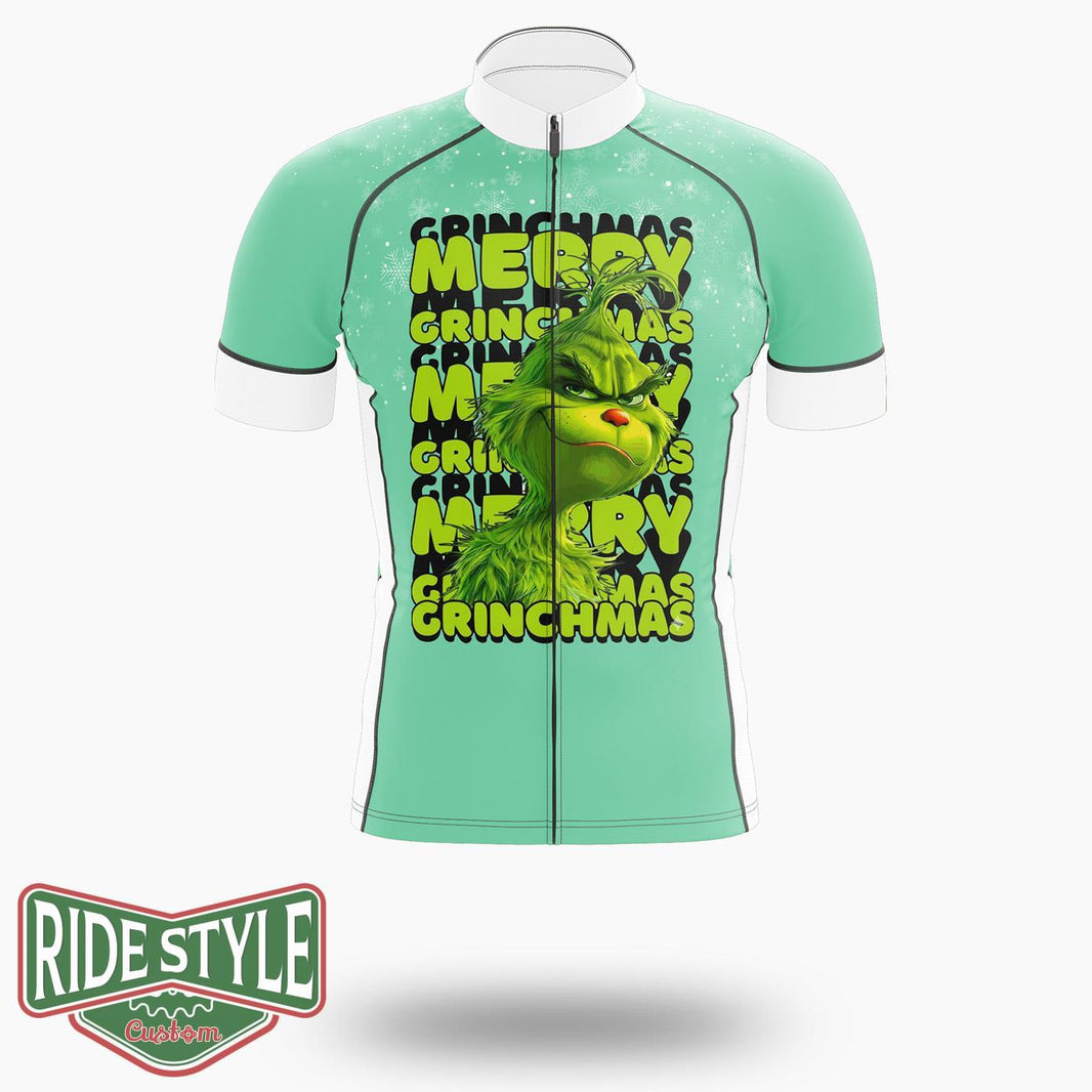 Grrinchmas Merry, Grrinchmas Merry Christmas Cycling Jersey Kit - Short Sleeve Cycling Jersey-White