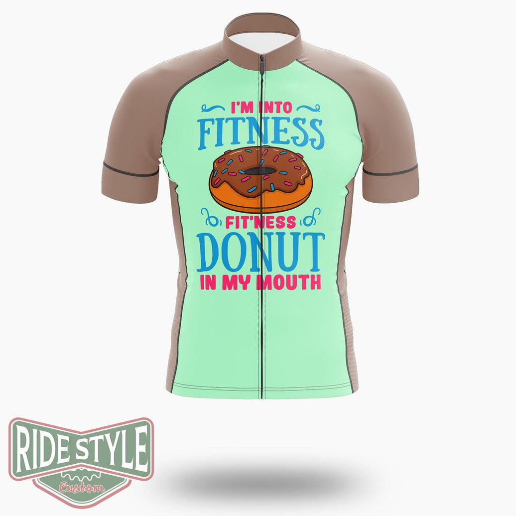 I'm Into Fitness Donut Cycling Jersey Kit, Bicycle Clothing Summer New - Short Sleeve Cycling Jersey-White