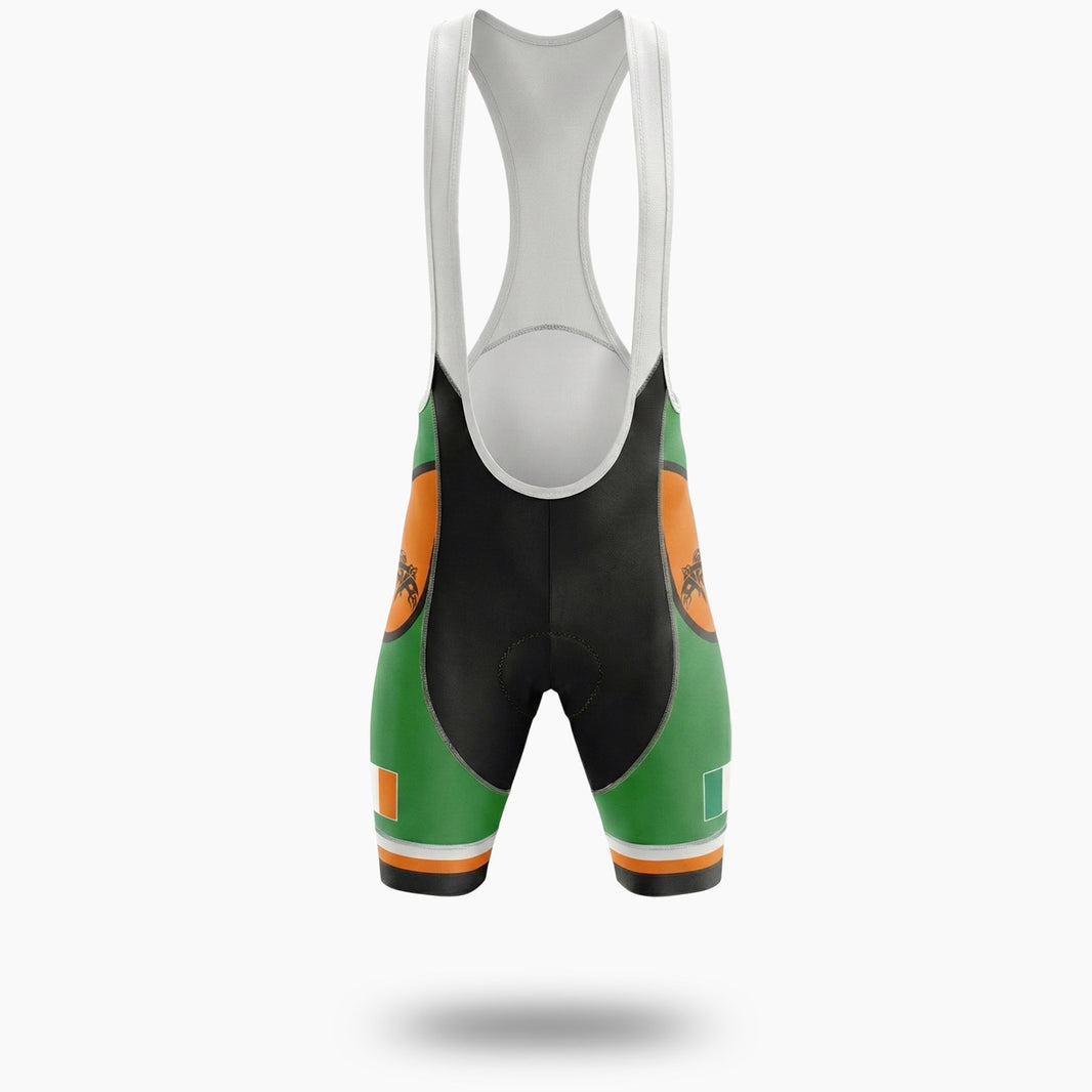 Ireland Flag Cycling Jersey, Gift For Irish People Love Cycling, Cycling Full Kit - Bib Shorts-White