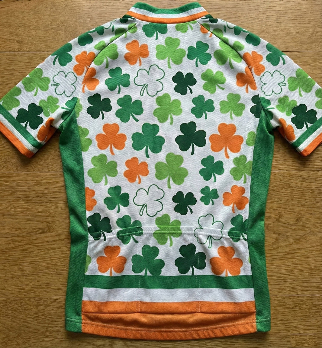 Ireland Irish Leaf Cycling Jersey, St Patrick Holiday Cycling Kit - Mens Cycling Jersey-White