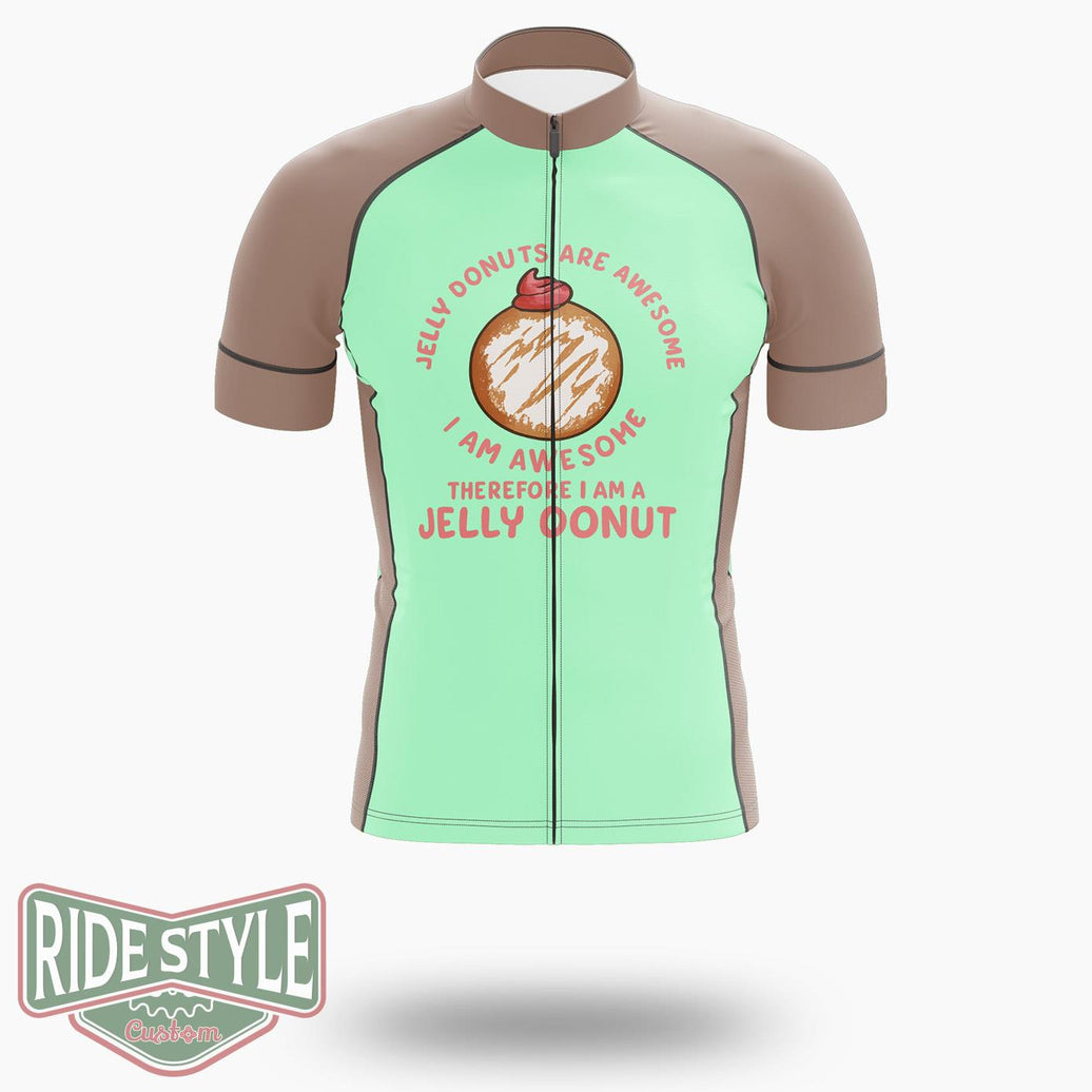 Jelly Donuts Are Awesome I Am Awesome Funny Jelly Donut Cycling Jersey Kit, Bicycle Clothing Summer New - Short Sleeve Cycling Jersey-White