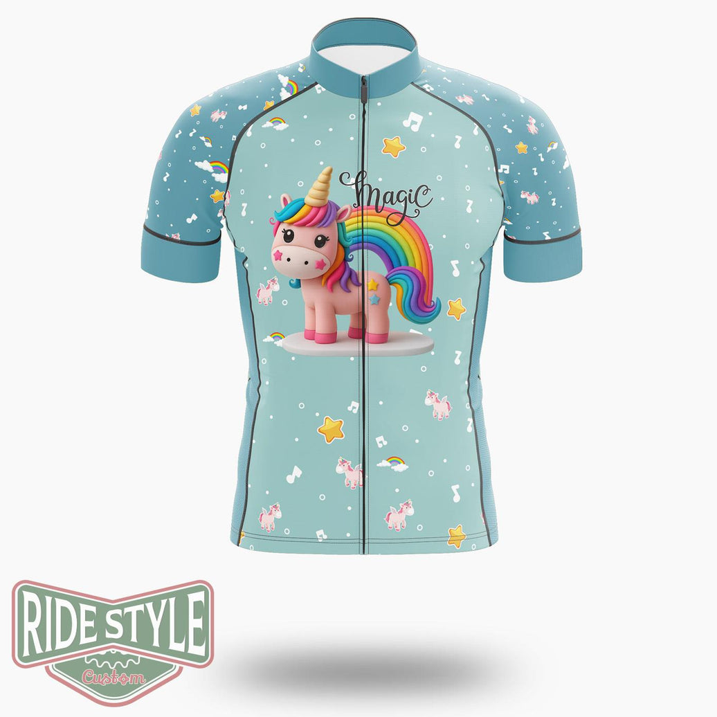 Jujak Unicorn Cycling Jersey Kit, Bicycle Clothing - Short Sleeve Cycling Jersey-White