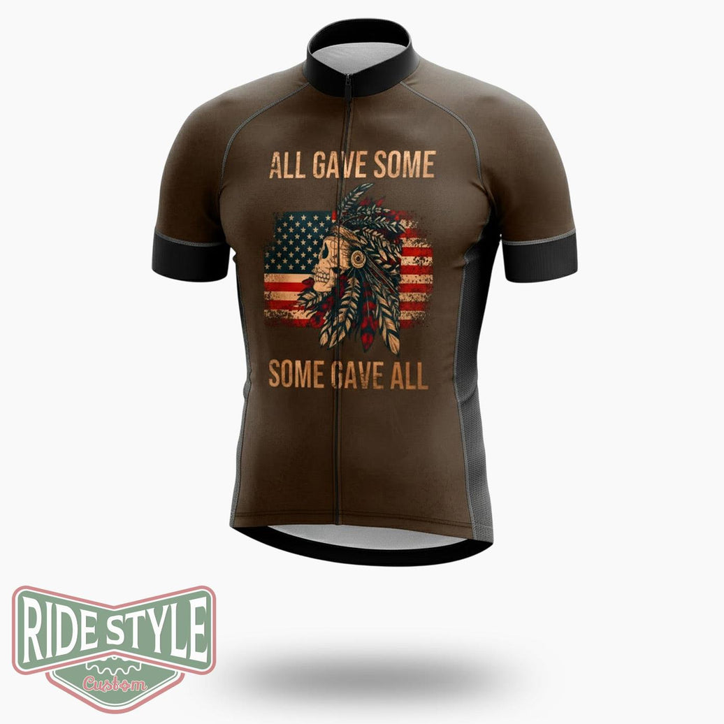 Memorial Day Military Vintage Us Patriotic American Skull Cycling Jersey Kit - Short Sleeve Cycling Jersey-White