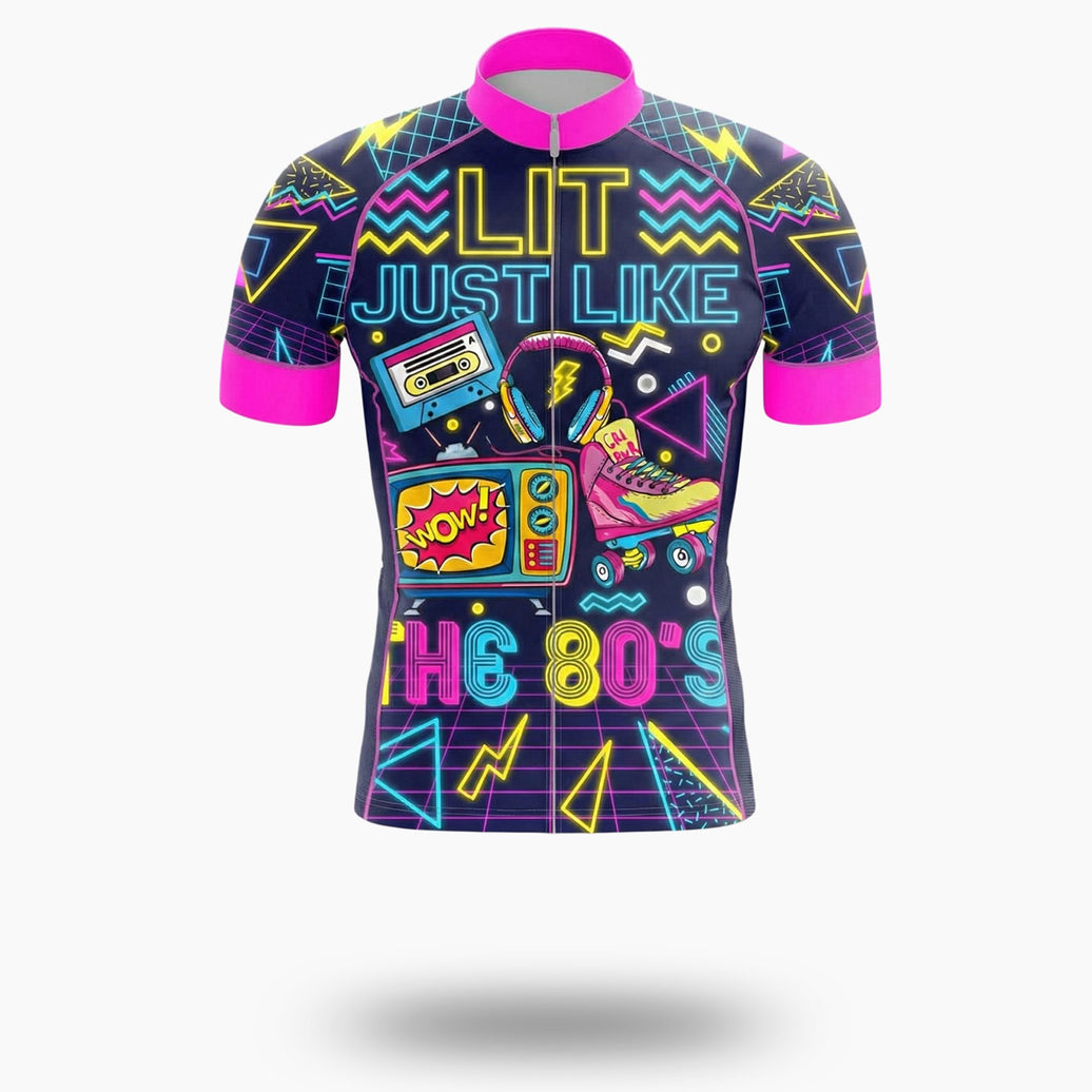 Nostalgia The 80s Memories - Lit Just Like Cycling Jersey - Short Sleeve Cycling Jersey-White