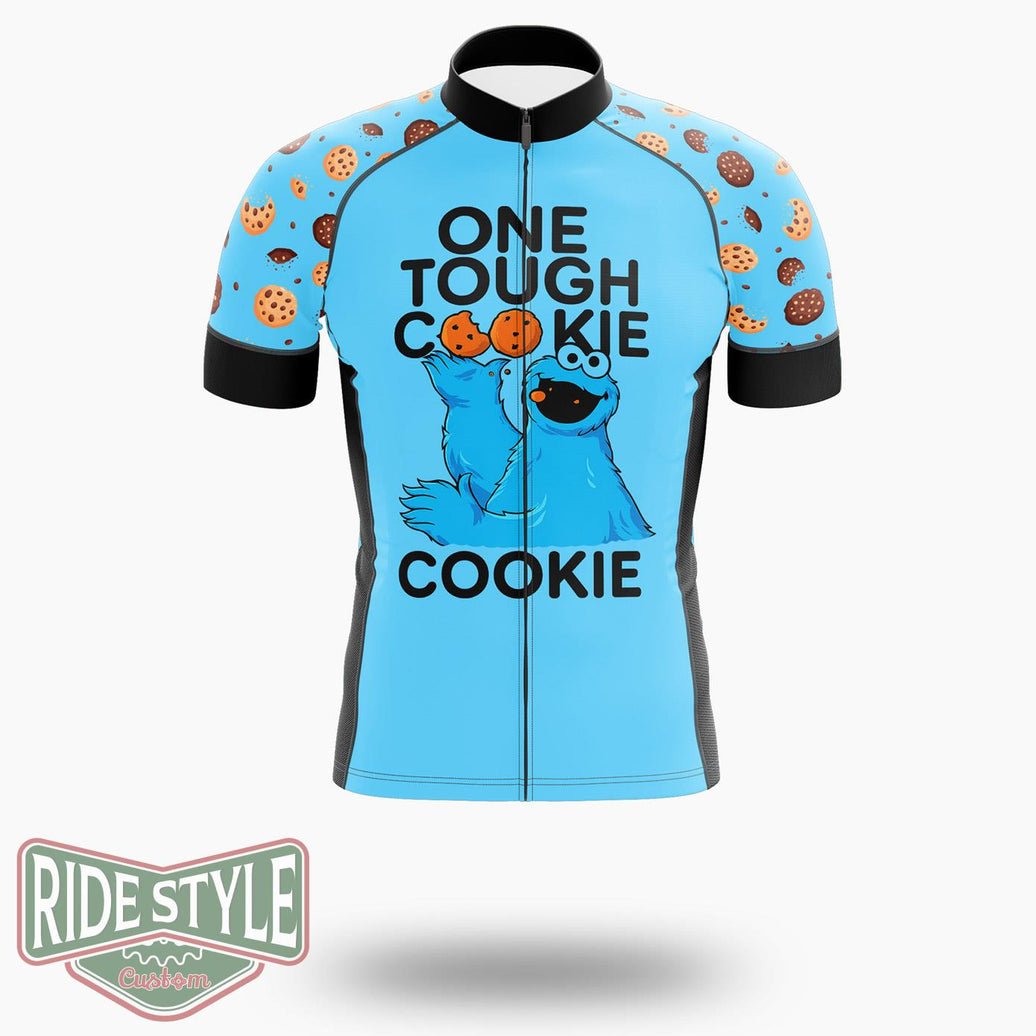 One Tough Cookie Monster Cycling Jersey Kit, Bicycle Clothing - Short Sleeve Cycling Jersey-White
