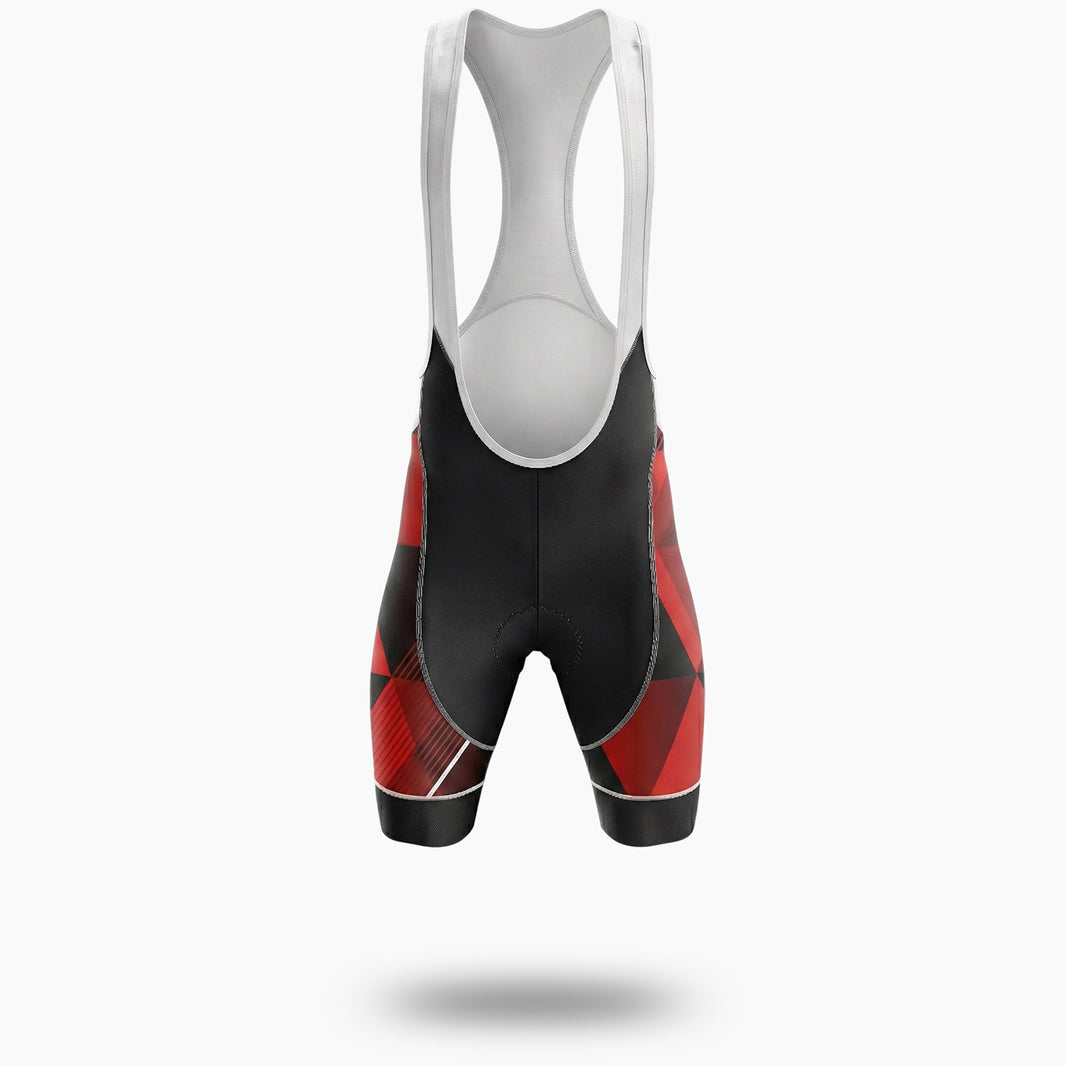 Red Cycling Jersey Personalized Name, Custom Team Name, Upload Logo Men's Bike Jersey - Bib Shorts-White