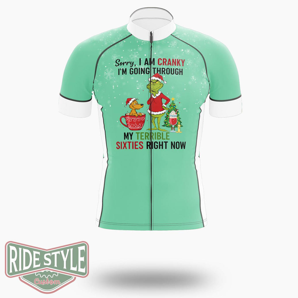 Sorry, I Am Cranky Grinch Chrismas Cycling Jersey Kit - Short Sleeve Cycling Jersey-White