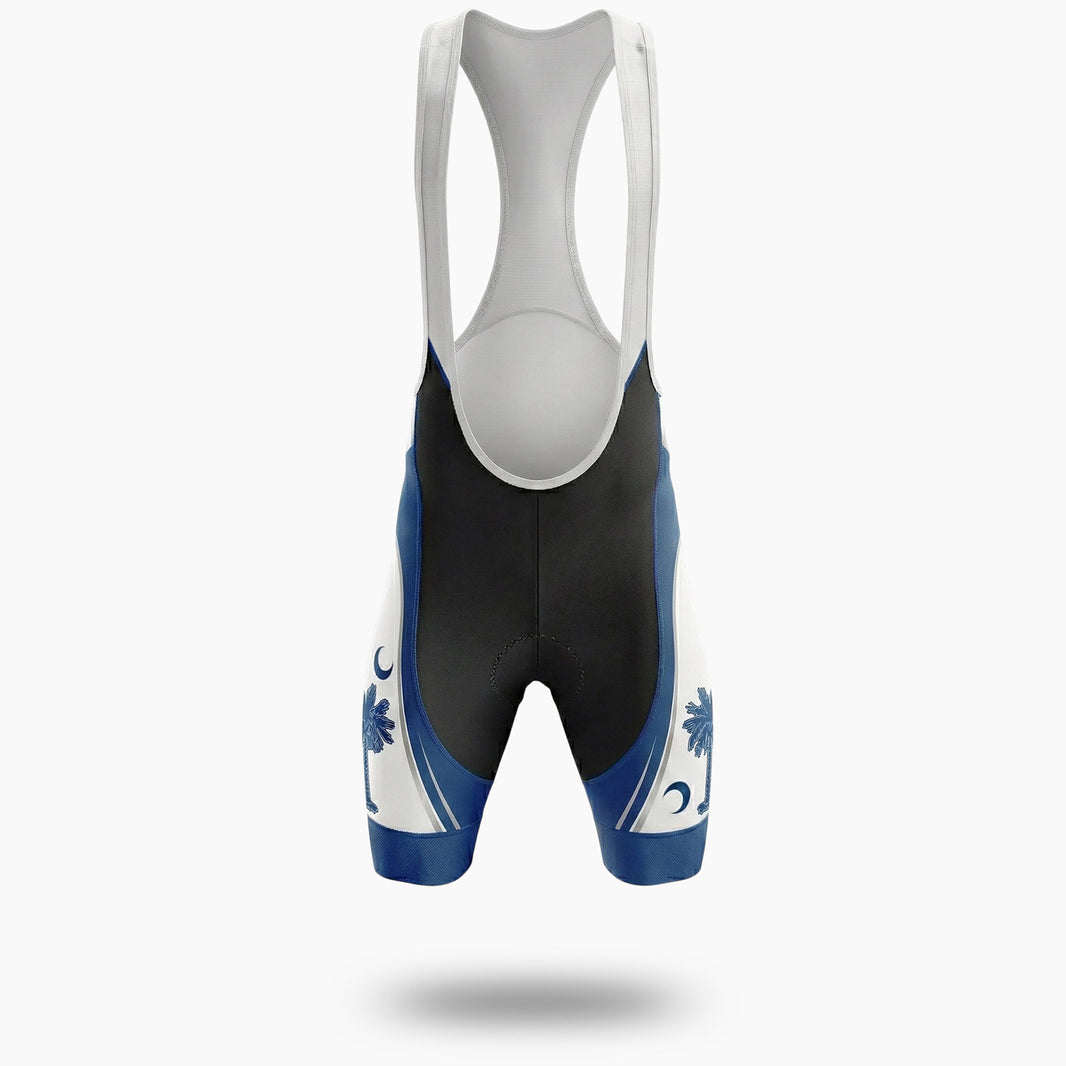 South Carolina Coconut Tree Bike Jersey, South Carolina Symbol Men's Bike Jersey Full Kit - Bib Shorts-White