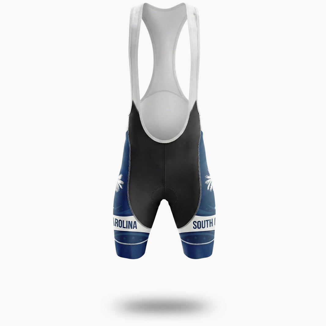 South Carolina Palmetto State Flag Blue Bike Men's Cycling Jersey - Bib Shorts-White