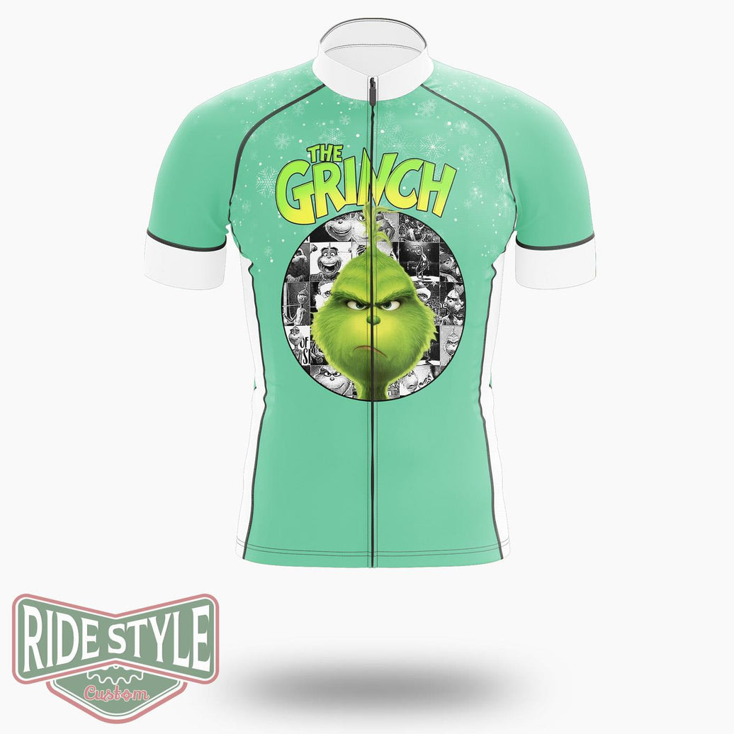The Grrinch Face Christmas Cycling Jersey Kit - Short Sleeve Cycling Jersey-White