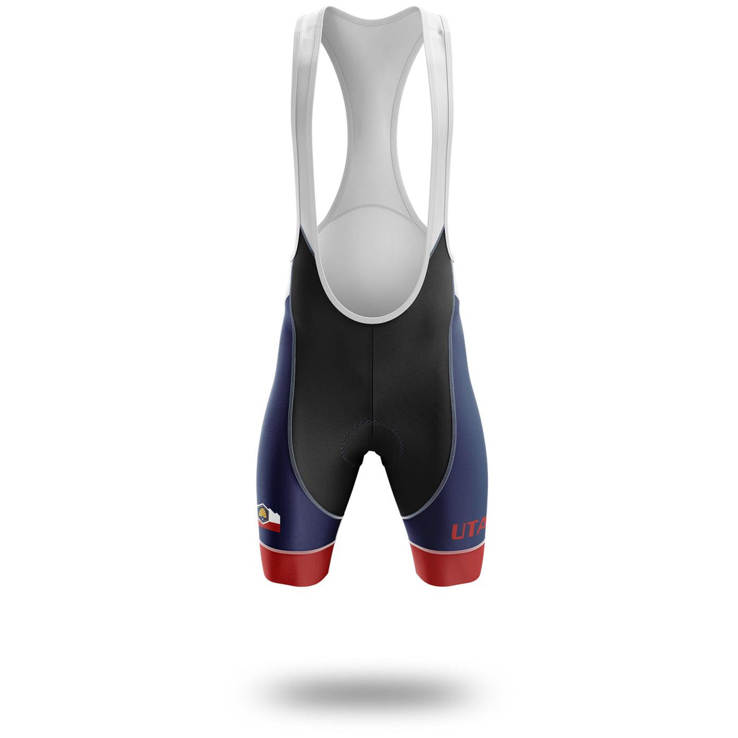 Utah Flag Cycling Kit, Cycling Custom Your Name Jersey and Bib Short - Bib Shorts-White