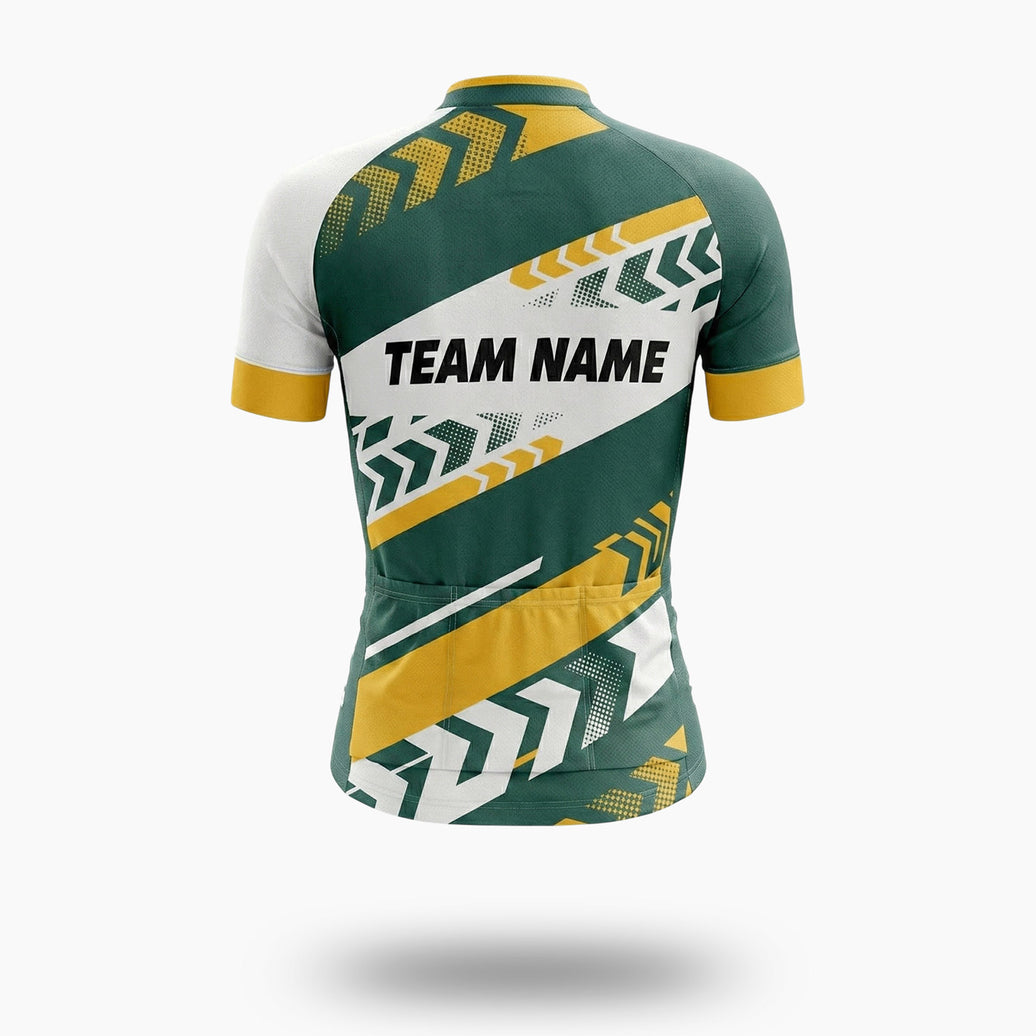 Women Cycling Jersey Green & Yellow Custom Name, Custom Team Name, Upload Team Logo Jersey - Women Short Sleeve Cycling Jersey-White