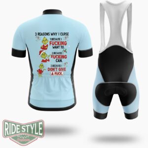 3 Reasons Why I Curse Fucking, Don't Give A Fuck Cycling Jersey Kit - Short Sleeve Cycling Jersey Kit-White