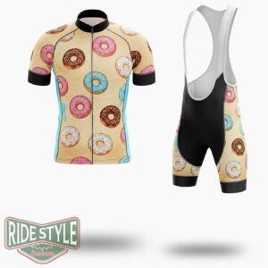 3D Donuts Ice Cream Full Print Cycling Jersey Kit - Short Sleeve Cycling Jersey Kit-White