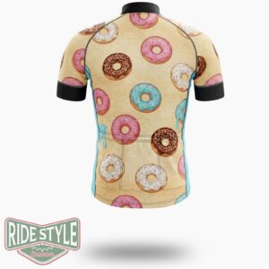 3D Donuts Ice Cream Full Print Cycling Jersey Kit - Short Sleeve Cycling Jersey-White