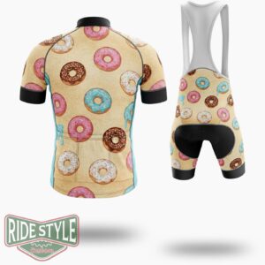 3D Donuts Ice Cream Full Print Cycling Jersey Kit - Short Sleeve Cycling Jersey Kit-White