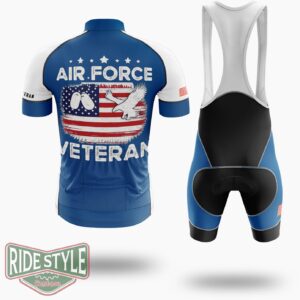Air Force Veteran Military Veteran Cycling Jersey - Short Sleeve Cycling Jersey Kit-White