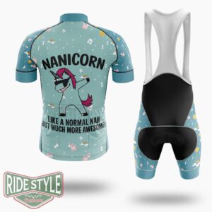 Awesome Nan Nana Nanny Unicorn Birthday Christmas Cycling Jersey Kit, Bicycle Clothing - Short Sleeve Cycling Jersey Kit-White