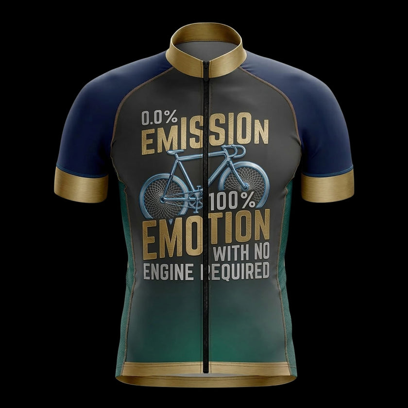 00% Emission 100% Emotion With No Engine Required Cycling Jersey, Cycling Bicycle Shirt - Men's Short Sleeve Jersey - S