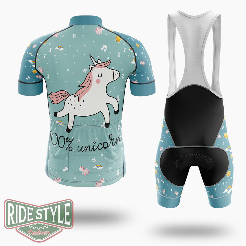 100% Unicorn Cycling Jersey Kit, Bicycle Clothing - Short Sleeve Cycling Jersey Kit-White