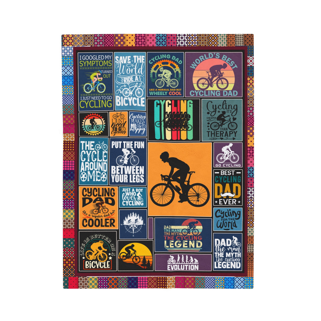 Cycling Blanket, Love Bicycle Blanket, Love Cycling, Gift For Cyclist Velveteen Plush Blanket