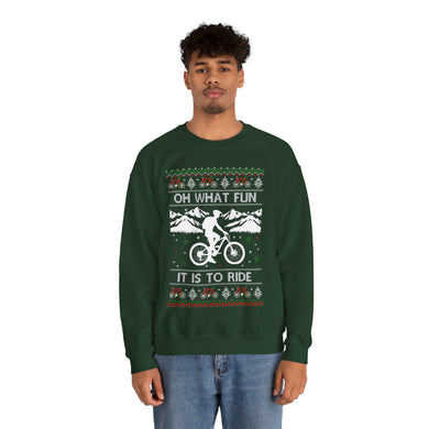 Mountain Bike Ugly Christmas Sweatshirt, MTB Oh What Fun It Is To Ride Sweatshirt