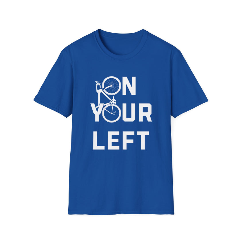 Cycling T-Shirt - 'On Your Left' Road Bike Design Shirt