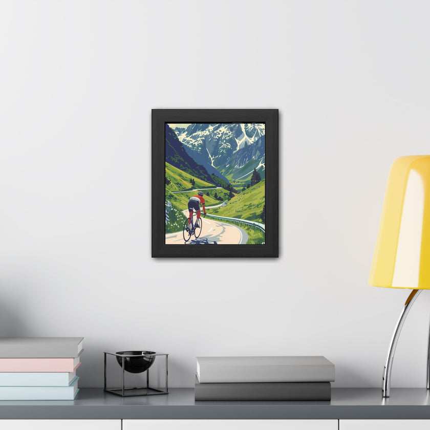 Beautiful Landscape Cycling, Beautiful Road Cycling Framed Poster