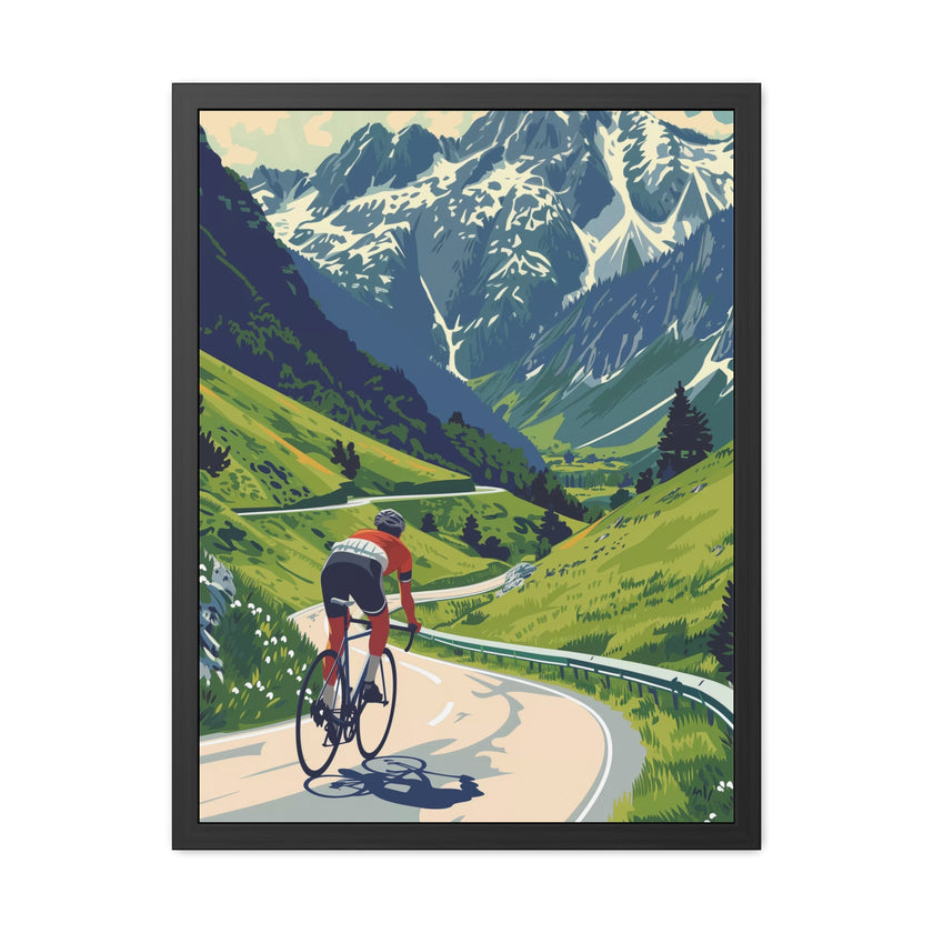 Beautiful Landscape Cycling, Beautiful Road Cycling Framed Poster