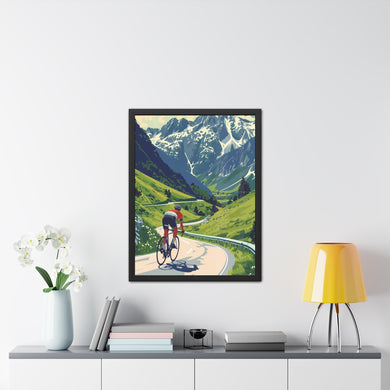 Beautiful Landscape Cycling, Beautiful Road Cycling Framed Poster