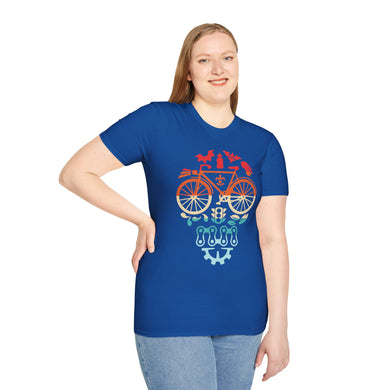 Cycling Skull, Bicycle Parts Skull Shirt, Bike Lover Gift Shirt