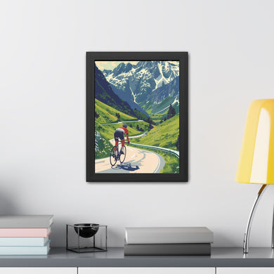 Beautiful Landscape Cycling, Beautiful Road Cycling Framed Poster