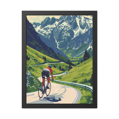 Beautiful Landscape Cycling, Beautiful Road Cycling Framed Poster